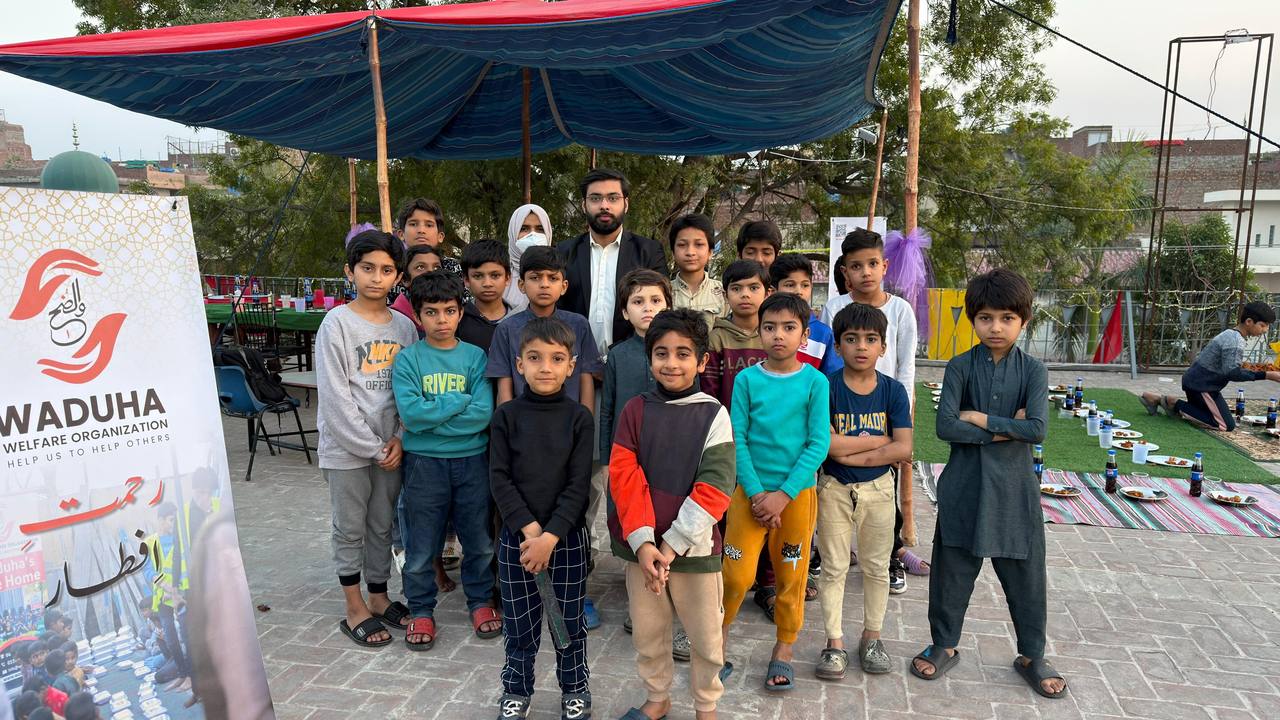 Community iftar gathering with families